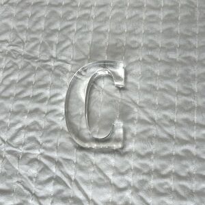 Clear Acrylic “C” Minimalist Initial Decor